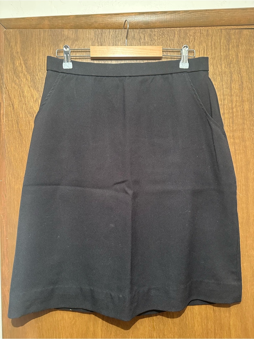 Women's Black A-Line Skirt with Side Pockets